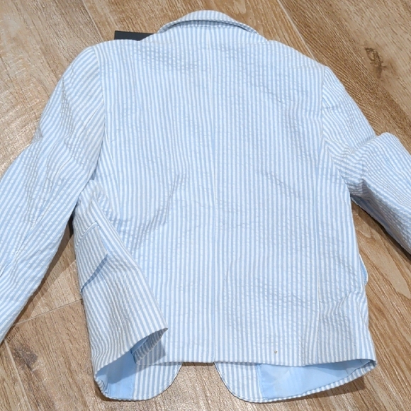NWT Nordstrom Boy's Light Blue and White Pin Striped Blazer New with Tags - Picture 4 of 5